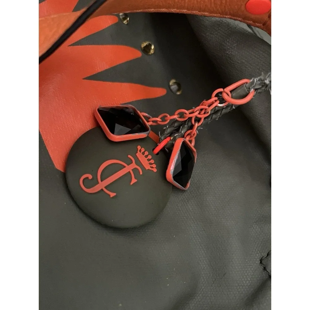 Vintage Juicy Couture Neon Orange & Olive Green Oversized Tote Bag Bows